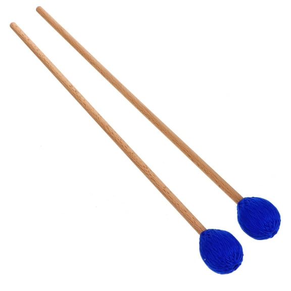 HAMPPLIES 1 Pair Blue Wooden Marimba Mallet for Percussion Instrument .8X1.8in
