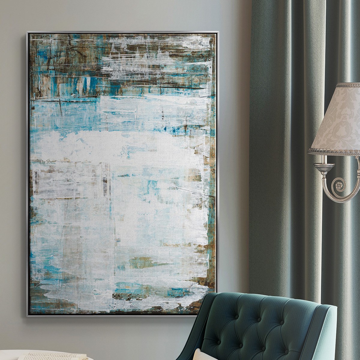 Beach Glass Framed Premium Gallery Wrapped Canvas - Ready to Hang