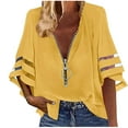 thumbnail image 2 of mfyjkho Tops Para Mujer, Blusas Casuales De Color Liso Con Cuello En V Y Cremallera Para Mujer Tops Y Blusas Para Mujer Xxl, 2 of 6