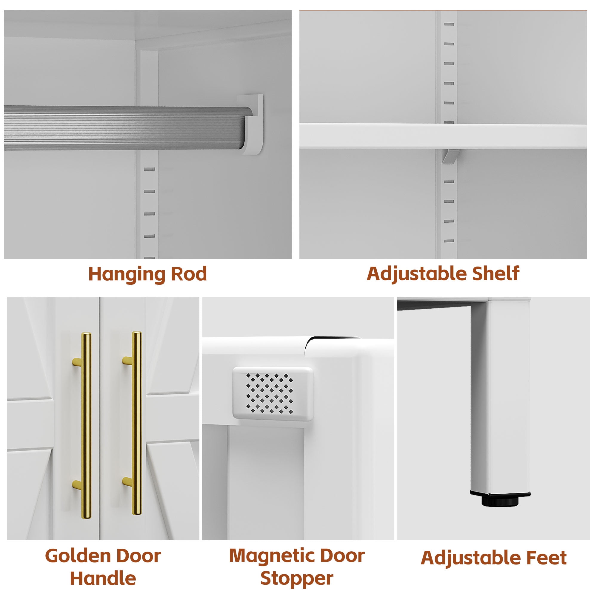 GangMei Metal Storage Cabinet Locker with 1 Drawer, Large Steel Cabinet with Hanger Rod and Adjustable Shelf for Living Room,Office,School,Gym,Garage,(White)