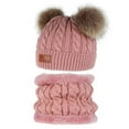 thumbnail image 5 of ZOELNIC Baby Toddler Kids Warm Knitted Fur Pom Bobble Hats Boy Girls Beanie Caps Winter, 5 of 12
