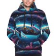 thumbnail image 4 of KLL Vintage Colorful Patterned Dolphin Print Mens Hoodie Long Sleeve Casual Pullover Hooded Sweatshirt Fashion Drawstring Hoodies with Pocket-3X-Large, 4 of 6