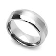 thumbnail image 1 of Women's 8MM Comfort Fit Tungsten Carbide Wedding Band Brushed Center Flat Ring (7 to 14), 1 of 3