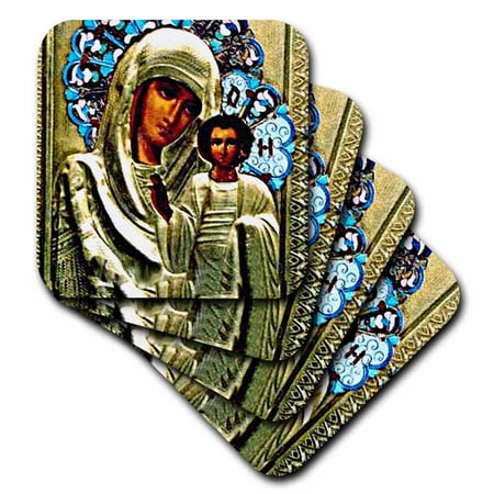 

Russian Icon of the Blessed Mary set of 4 Coasters - Soft cst-525-1