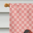 thumbnail image 3 of Carolines Treasures BB7843CHF New Hampshire Red Chicken Pink Check Canvas House Flag, 3 of 4
