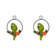 thumbnail image 2 of Guardoinrt Vibrant Resin Artificial Parrot Statue Perch Hanging on Metal Ring Garden Decor Type C 2Set, 2 of 6