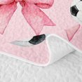 thumbnail image 5 of spefrowx Pink Watercolor Bowknot Twin Quilt Set for Girls, Cartoon Soccer Sports Twin Coverlet Set, 2pcs, 5 of 7