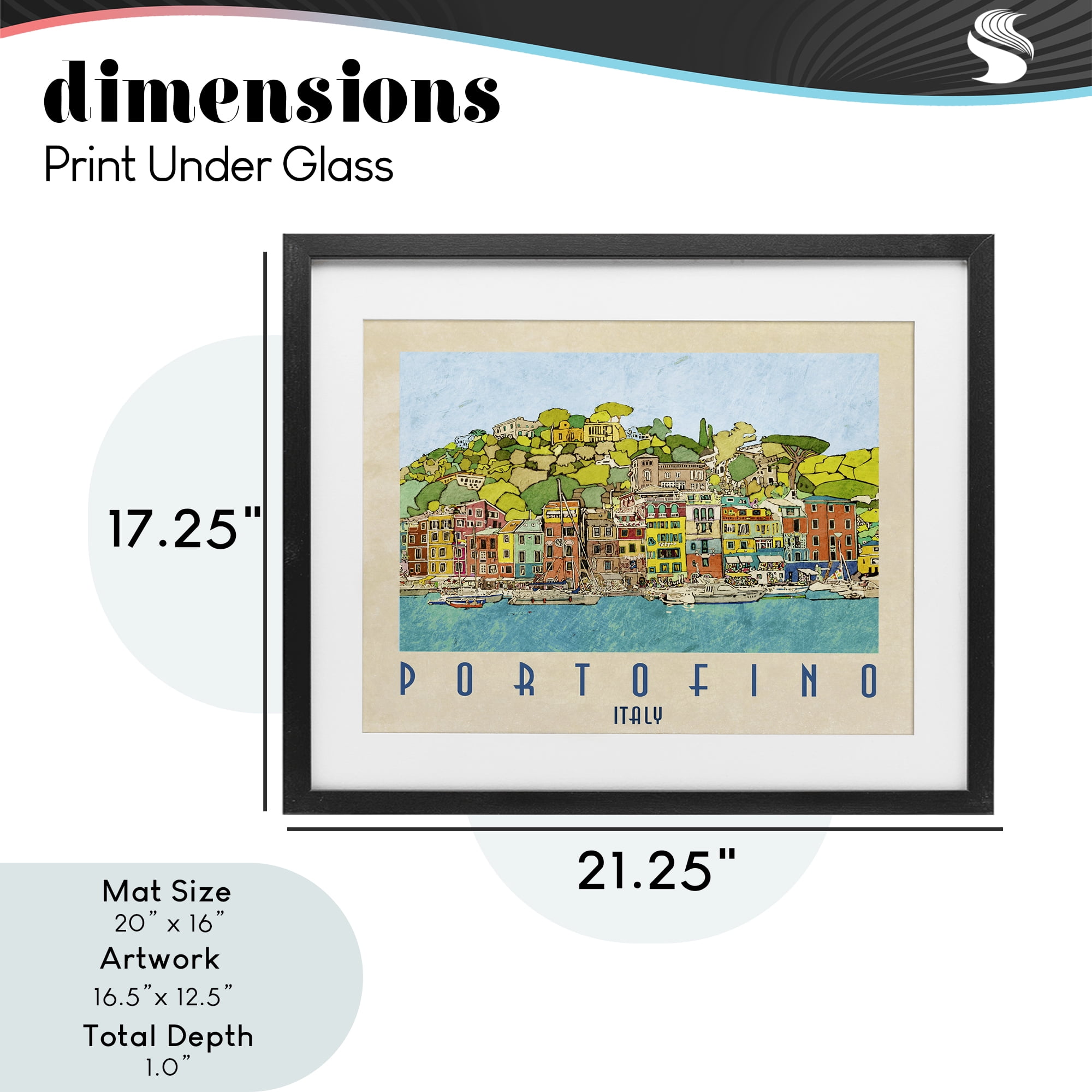 Stupell Industries Portofino Architecture Poster Black Framed Print Under Glass, design by Ynon Mabat