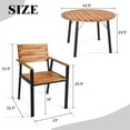 thumbnail image 3 of Costway 5PCS Patented Acacia Wood Round Table w/Umbrella Hole Garden Deck, 3 of 11