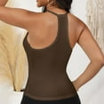 thumbnail image 3 of Women's Deep V-Neck Tank Top with Slim Fit and Adjustable Strap Detail - Large, Coffee, 3 of 7