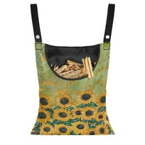 ZIATUBLE Sunflower Clothespin Bag Storage Oil Painting Clothespin Holder Bag 2 Pieces Machine Washable Clothespin Bag Hanging Storage Organizer for Clothesline Outdoor Outside Wardrobe