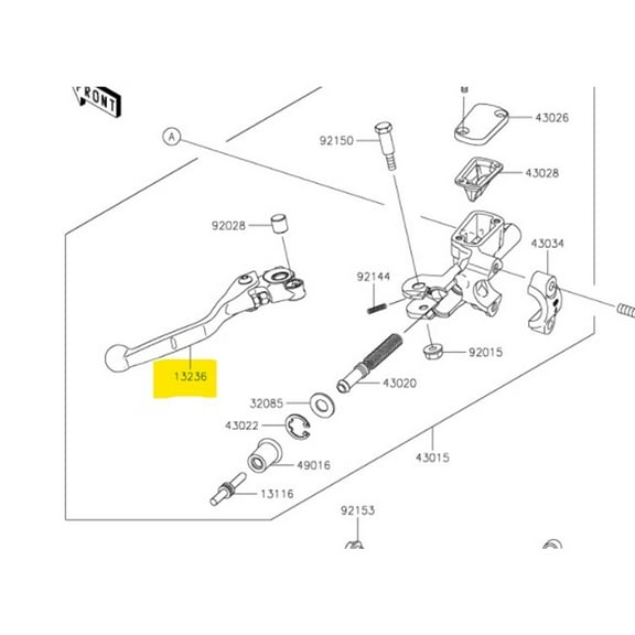 Kawasaki OEM Clutch Lever KX450F KX250F KX252 2021-2022 13236-0813