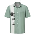 thumbnail image 6 of Uwinwear Men's Vintage Bowling Shirt Button Down Hawaiian Short Sleeve Summer Beach Color Blocked Casual Shirts Lightweight Breathable Tops,Mint Green,M, 6 of 6