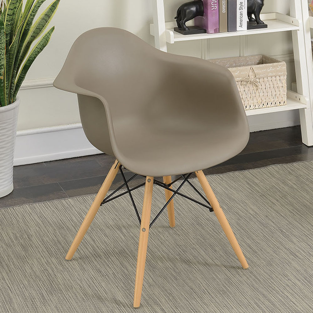 Furniture of America Shego I Modern Plastic Accent Chairs - Set of 2, Light Brown
