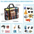 thumbnail image 5 of KABAQOO Women Extra Large Beach Bag Shop Grocery Bag Picnic Mesh Travel Tote Bag with Zip and Pocket, 5 of 6