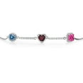 thumbnail image 2 of Gem Stone King 925 Sterling Silver Bracelet Persian Blue Moissanite Rhodolite Garnet (1.85 Cttw), 2 of 4