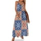 thumbnail image 1 of Vestido largo con estampado étnico africano, estilo abstracto, estilo bohemio, con tirantes, talla grande 3XL y 4XL, 1 of 7