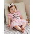 thumbnail image 4 of BemeyourBBs Newborn Baby Girl My First Mothers Day Outfits Letter Print Round Neck Short Sleeve Romper Floral Tulle Tutu Skirts Set Headband 3Pcs Infant Girl Spring Summer Clothes, 4 of 9