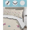 thumbnail image 3 of Full Size Quilt Bedding Set, Vintage Colorful Butterfly Reversible Summer Quilt 3 Pieces, Watercolor Butterflies Rustic Lightweight Bedspreads Coverlets with 2 Pillow Shams for All Seasons, 3 of 5