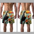 thumbnail image 3 of luoweisi Men's Beach Shorts Quick Dry Swim Trunks with Mesh Lining Toucan L, 3 of 5