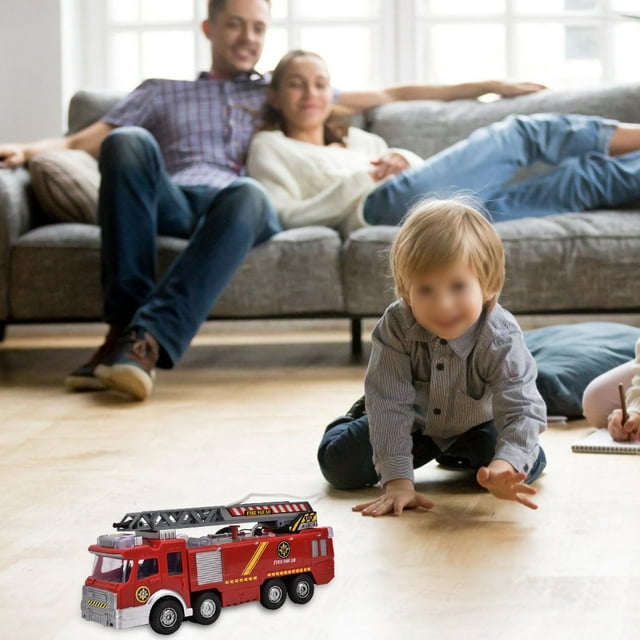Camión de bomberos de juguete, vehículo de simulación para niños, camión de bomberos, juguete de simulación, camión de bomberos ultra sensible