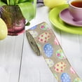 thumbnail image 6 of Easter Wired Edge Ribbon Rolls, Colorful Easter Burlap Ribbons, Decorative Wrapping Ribbons for Gift, Easter Colorful DIY Craft Ribbons, Easter Fabric Ribbon Decor, 5 Yards, Happy Easter, 6 of 9