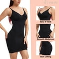 thumbnail image 4 of COMFREE Women Shapewear Dress Full Slip Tummy Control Body Shaper V Neck Adjustable Spaghetti Strap, 4 of 8