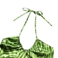 thumbnail image 4 of Vestido Para Mujer Con Cuello Halter Fruncido Sin Espalda Ondulado/Vestido Con Estampado De Flores Y Lunares XBTCLXEBCO Verde;S, 4 of 6