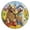 BlacK, variant on YAZAOO Decorative Wall Clock Size：25cm Paws on The Yellow Brick Road Design Pattern Clock