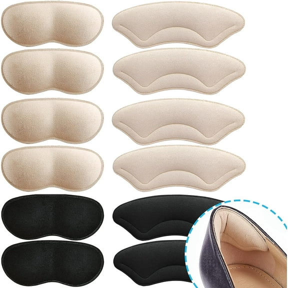 6 Pairs Premium Heel Cushion Pads Inserts Grips Liners for Men Women,Back of Heel Protectors Cushions Prevent Heel Pains, Blisters and Too Big Shoe