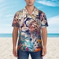 thumbnail image 4 of Lsque Vibrant Leopard In Flowers pattern Hawaiian Shirt for Men, Unisex Summer Beach Casual Short Sleeve Button Down Shirts-X-Large, 4 of 9
