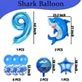 thumbnail image 2 of Set de globos Woizoeiy número 9 azul de 40" con tiburones para fiesta, 2 of 8