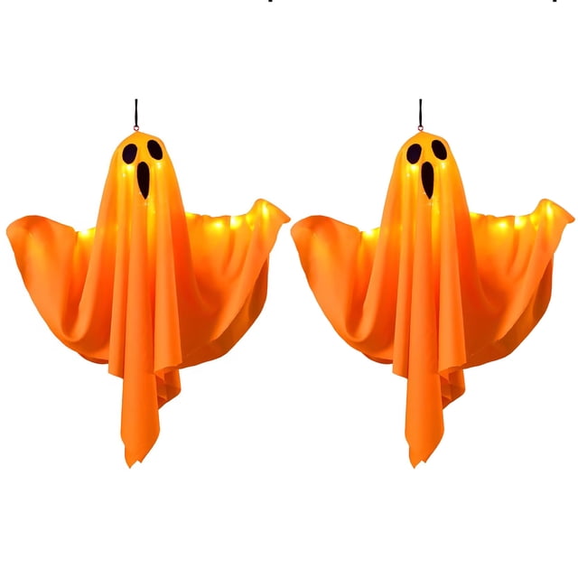 Adornos Colgantes Luminosos de Halloween | Adornos Colgantes con Luz Led de 40 X 50 Cm | Fibra de Poliéster con Brazos Flexibles | Tres Modos de Luz | Funciona con Pilas | Decoración para Fiestas de