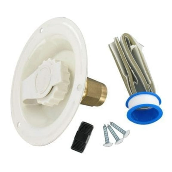 Valterra A01-0177LFVP Recessed Water Inlet - FPT, Colonial White (Carded)