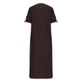 thumbnail image 5 of gbyLJF Women' S Cocktail Dress Summer Linen Dress Plus Size Dress for Women Floral Wrap Dress Coffee L, 5 of 6