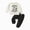 H194-Black, variant on TOWED22 Toddler Baby Boy Fall Clothes Print Long Sleeve Sweatshirt Tops and Shorts Set Winter Outfit 2Pcs