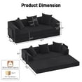 thumbnail image 3 of Blotout 5-in-1 Folding Convertible Sofa Bed with 3 Pillows, 79" Large Corduroy Boneless Couch with Armrest Pockets, Lounge Loveseat Sleeper with Pull Out Bed for Living Room Bedroom, Black, 3 of 9