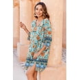 thumbnail image 6 of Zeagoo Vocation Women Casual Summer Dress Boho V Neck Long Sleeve Short Babydoll Floral Print Flowy Beach Dresses, 6 of 6