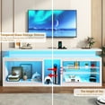 thumbnail image 3 of ChVans Modern LED TV Stand for TVs up to 80" with Adjustable LED Lights/Outlet, High Gloss Entertainment Center with Open Shelves Storage, Media Console TV Stands for Living Room, Game room, Bedroom, 3 of 7