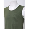 thumbnail image 5 of Alvivi Men Sleeveleess Tank Top Ribbed Sports Gym Workout Vest Shirts Casual Wear Army Green XXL, 5 of 7
