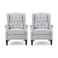 thumbnail image 4 of Christopher Knight Home Walter Tufted Fabric Recliners (Set of 2) by  Light Gray + Dark Brown, 4 of 5