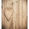 thumbnail image 3 of Valentines Day Duvet Cover Set, Rustic Heart over Wooden Planks Background Lovers Corner Romantic Celebration Print, Decorative 3 Piece Bedding Set with 2 Pillow Shams, Queen Size, Tan, by Ambesonne, 3 of 3