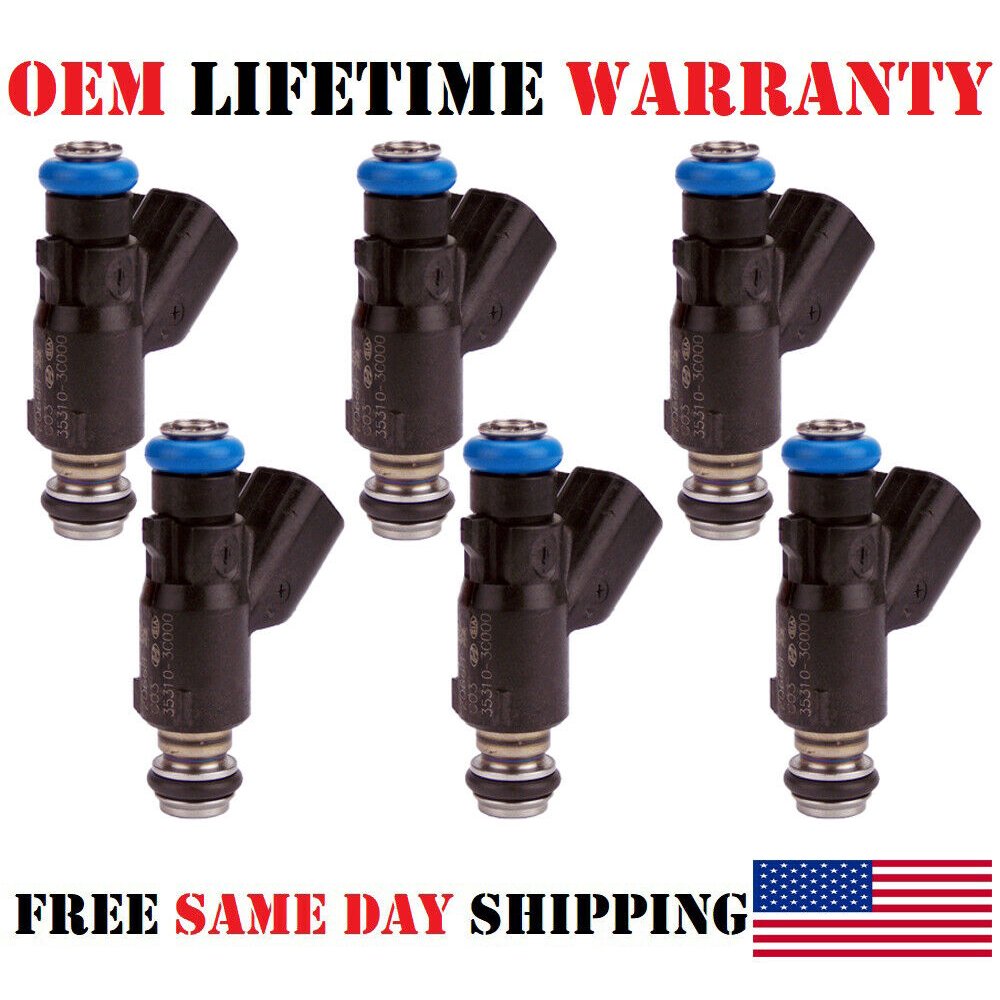 6x OEM 353103C000 Fuel Injectors for 20072009 Hyundai Santa Fe 3.3L V6/Refurbished/ Walmart