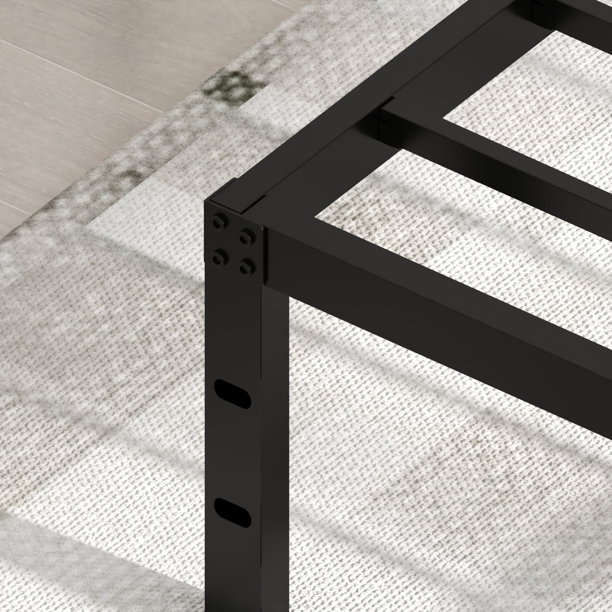 yookare 14" 3500Lbs Heavy Duty Metal Foundation Bed Frame,King