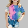 thumbnail image 2 of Gelikeya Tie Dye T Shirts for Kids Boys Girls 3D Graphic Tee Tops Short Sleeve Casual Round Neck Shirt Soft and Comfortable Summer Clothes 3-14Y, 2 of 4