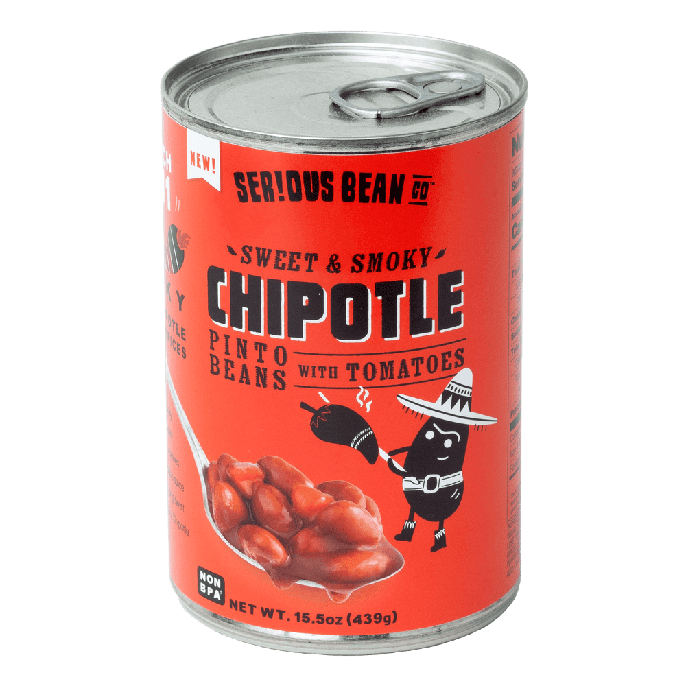 Serious Bean Co Sweet & Smoky Chipotle Pinto Bean with Tomatoes, 15.5 Oz