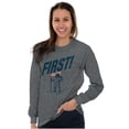 thumbnail image 3 of First on the Moon USA Flag Astronaut Long Sleeve TShirt Men Women Brisco Brands S, 3 of 6