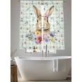 thumbnail image 5 of Bunny Easter Sheer Curtains 72 Inch Length 2 Panels Set Window Treatments, Green Plaid Spring Floral Pastoral Rod Pocket Semi Curtains for Living Room/Bedroom/Kitchen Décor, 104"W x 72"L, 5 of 7