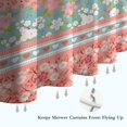 thumbnail image 6 of Pink Pioneer Flower Striped Pattern Shower Curtain 72"x84" ,Bathroom Decorative Shower Curtains Set with 12 Hooks,Modern Waterproof Washable Shower Curtain, 6 of 6