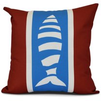 Simply Daisy, Puzzle Fish, Animal Print Outdoor Pillow